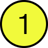 Number 1 in a yellow circle