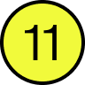 Number 11 in yellow circle